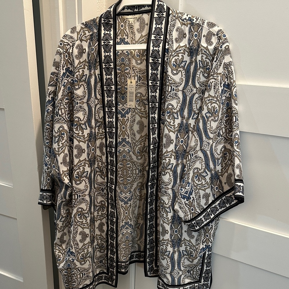 NWT Max Studio Paisley Open Front Kimono
